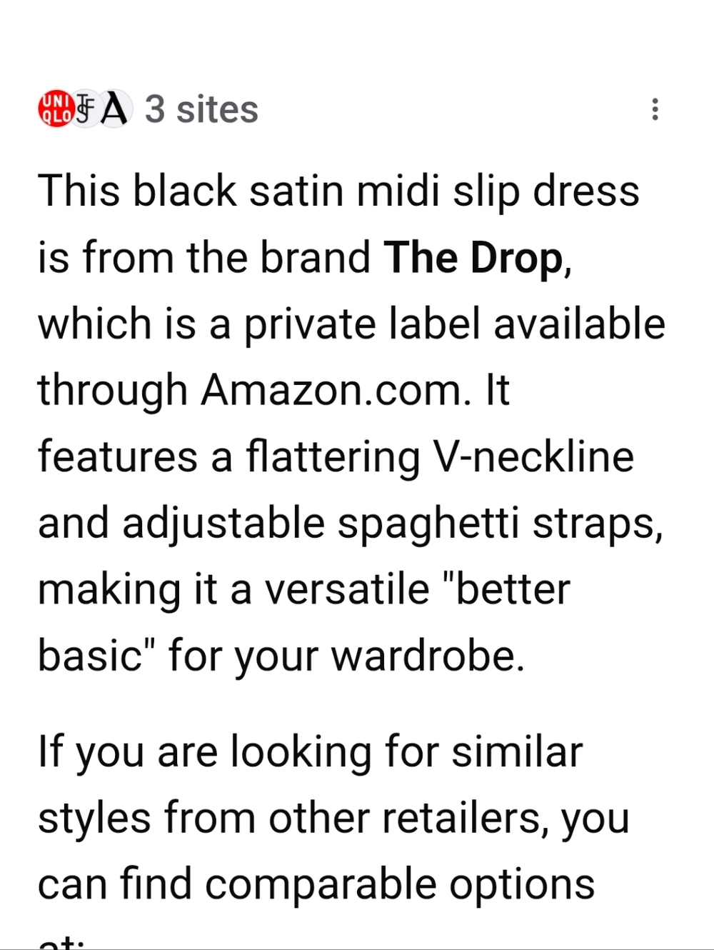 The Drop Classic Black Slip Dress L - Picture 8 of 8